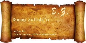 Dunay Zoltán névjegykártya